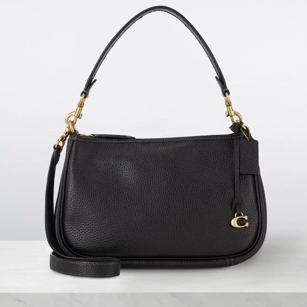Coach Pebble Leather Carry Shoulder Crossbody Zip Top Bag